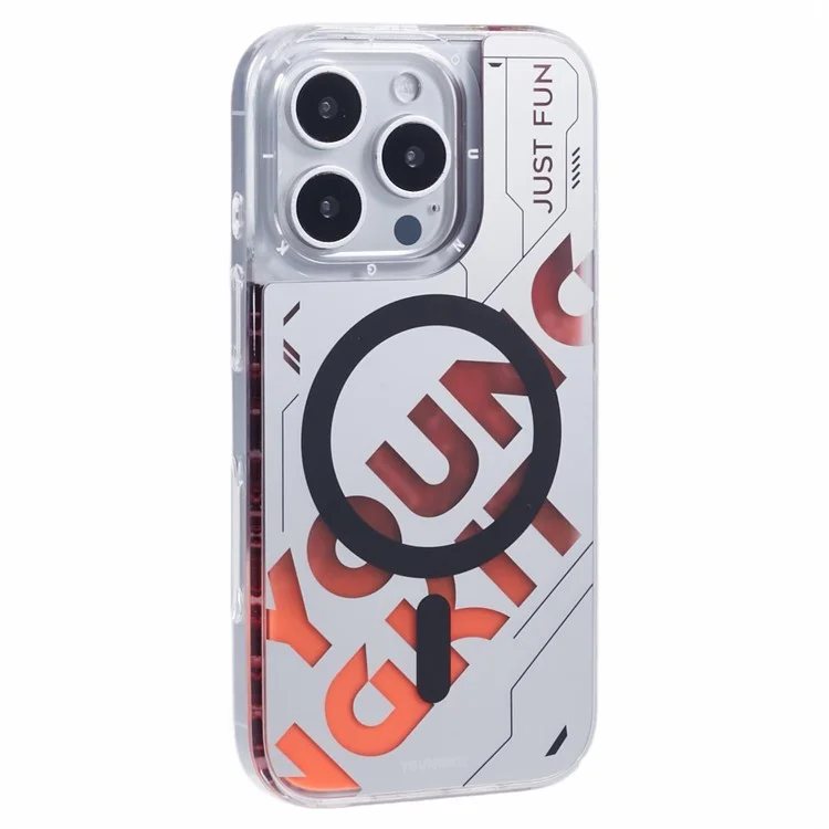 YOUNGKIT For iPhone 16 Pro Case Quicksand PC+TPU Phone Cover Compatible with MagSafe - Red