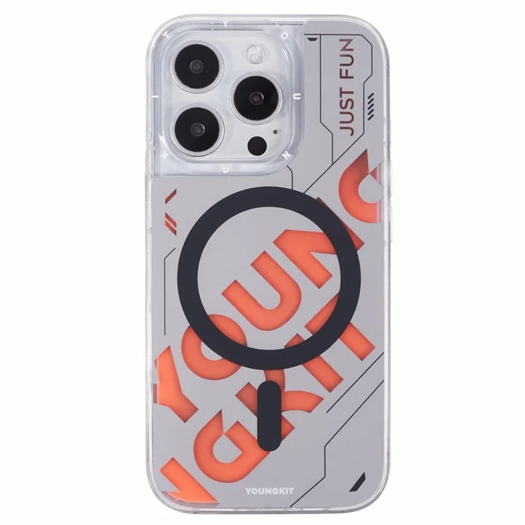 YOUNGKIT For iPhone 16 Pro Case Quicksand PC+TPU Phone Cover Compatible with MagSafe - Red