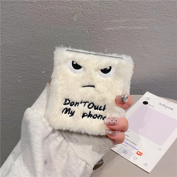Pour Samsung Galaxy Z Flip6 5G Case de Téléphone PC en Peluche Douce et Moelleuse - Blanc