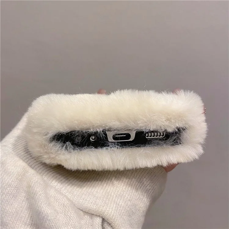 Pour Samsung Galaxy Z Flip6 5G Case de Téléphone PC en Peluche Douce et Moelleuse - Blanc
