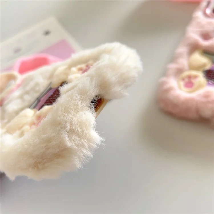 Для Iphone 15 Pro Max Case Cult Line Rabbit Lens Lins Kickstand TPU Теплый Плюшевый Портативный Телефон. - Белый