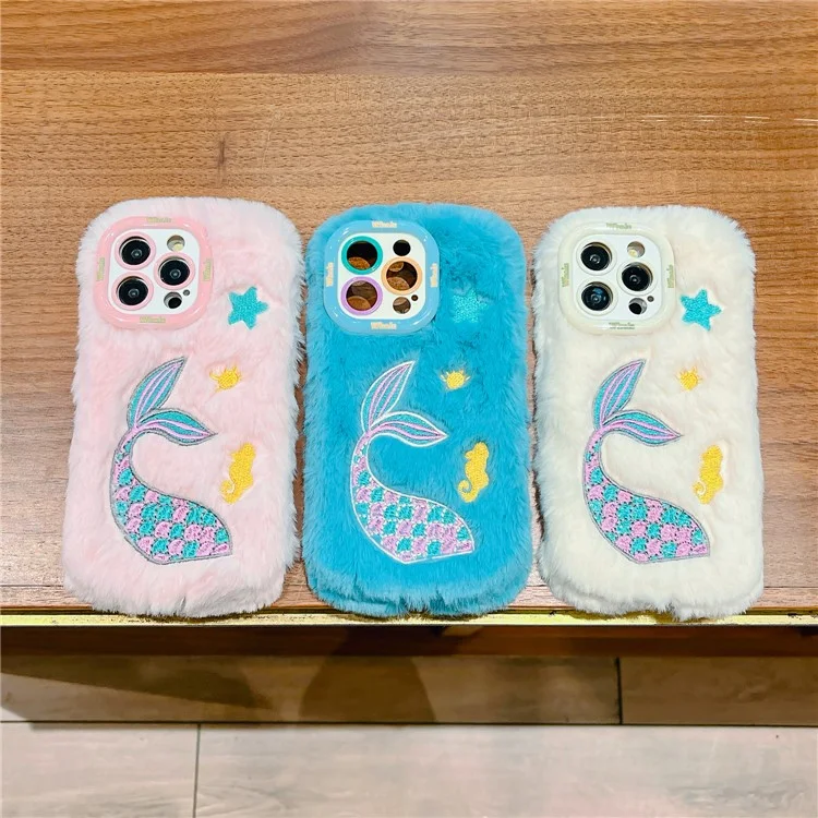 Kjs-012 Для Iphone 15 Pro Max Case Case Mermaid Patter - Белый