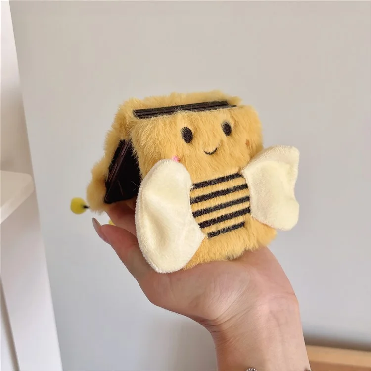 KJS-026 Para Samsung Galaxy Z Flip6 5G Case Patrón de Abejas Plush+TPU Teléfono Cubierta