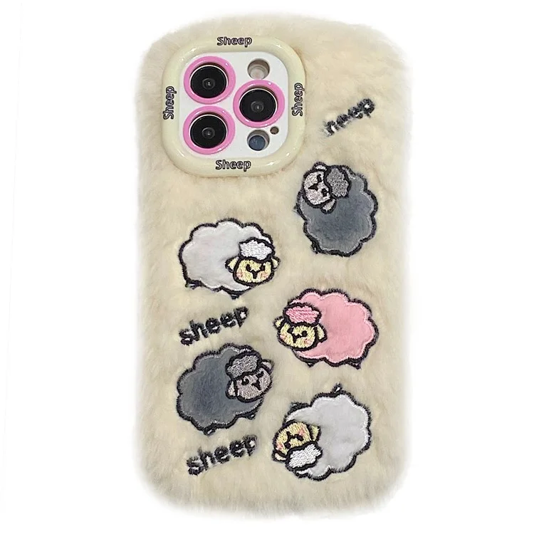 KJS-007 Для Iphone 15 Pro Max Case Case Вышитый - Белый