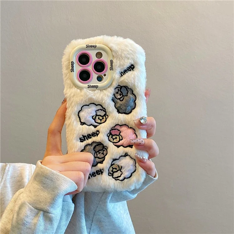 KJS-007 Для Iphone 15 Pro Max Case Case Вышитый - Белый