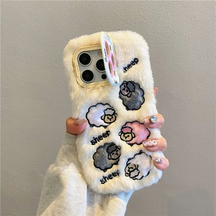 KJS-007 Для Iphone 15 Pro Max Case Case Вышитый - Белый