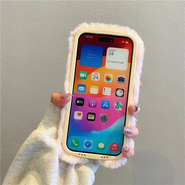 KJS-007 Для Iphone 15 Pro Max Case Case Вышитый - Белый
