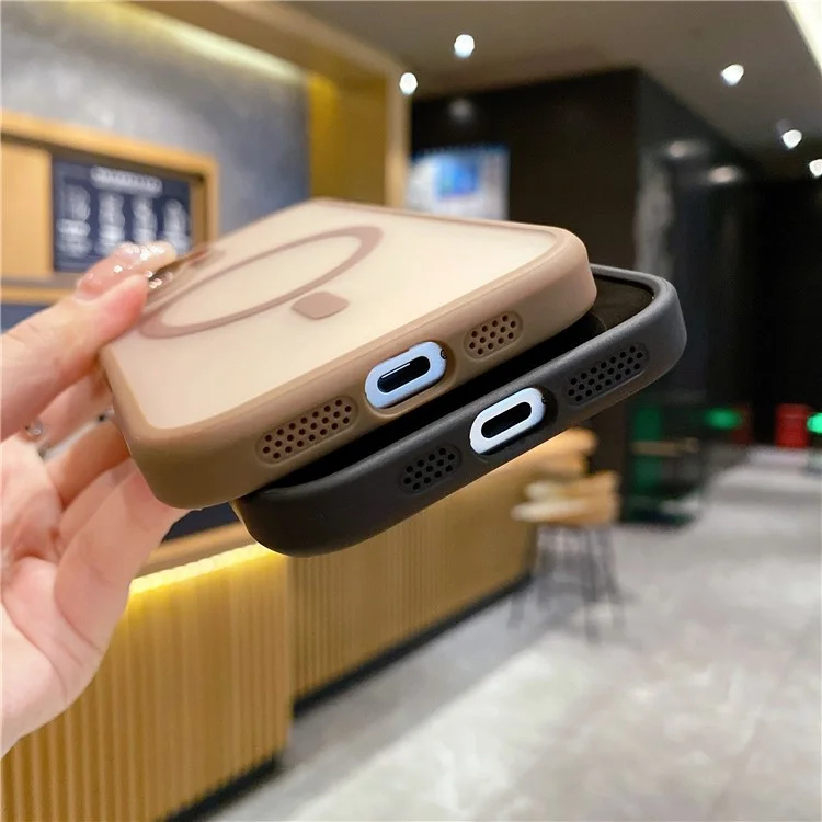Pour Iphone 16 Plus Case Compatible Avec Magsafe Tpu + pc Téléphone pc Avec Film D'objectif - or du Désert