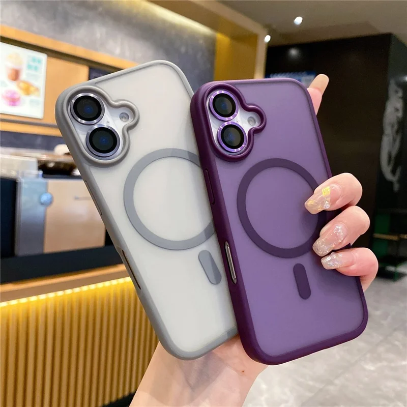 Pour Iphone 16 Plus Case Compatible Avec Magsafe Tpu + pc Téléphone pc Avec Film D'objectif - or du Désert