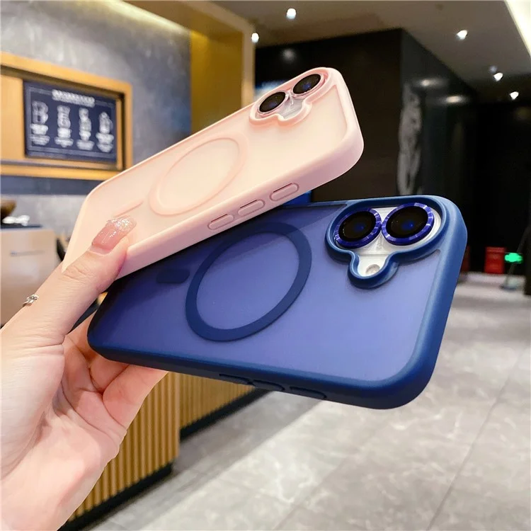Pour Iphone 16 Plus Case Compatible Avec Magsafe Tpu + pc Téléphone pc Avec Film D'objectif - or du Désert