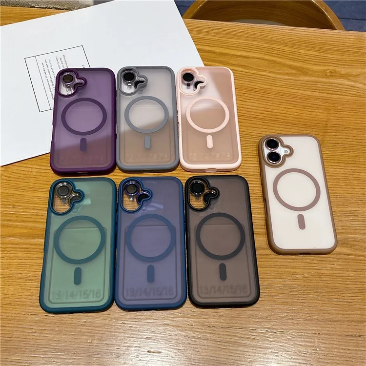 Pour Iphone 16 Plus Case Compatible Avec Magsafe Tpu + pc Téléphone pc Avec Film D'objectif - or du Désert