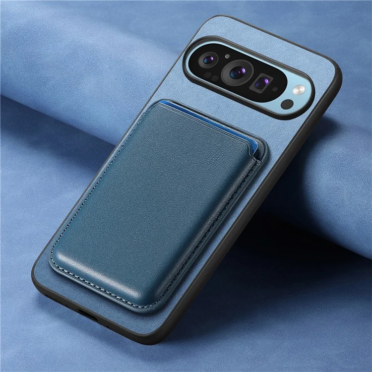 Para Google Pixel 9 Pro XL Case Bag Magnetic Magnetable Leather+TPU Teléfono Cubierta - Azul