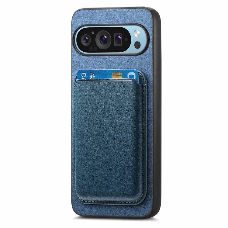 Para Google Pixel 9 Pro XL Case Bag Magnetic Magnetable Leather+TPU Teléfono Cubierta - Azul