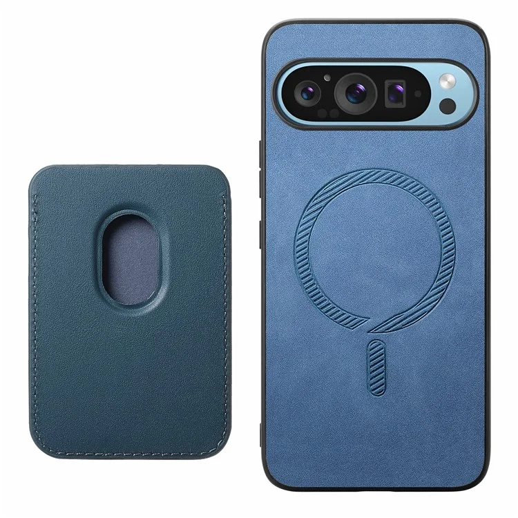 Para Google Pixel 9 Pro XL Case Bag Magnetic Magnetable Leather+TPU Teléfono Cubierta - Azul