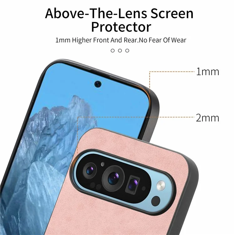 Para Google Pixel 9 Pro XL Back Case de Cuero Compatible Con la Cubierta Del Teléfono Magsafe Skin-Touch - Rosa