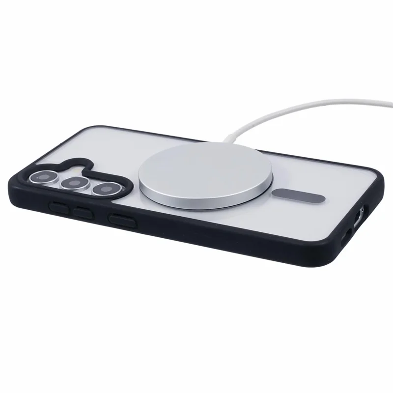 Для чехла для Samsung Galaxy S23 FE, совместимого с MagSafe, ударопрочный чехол PC+TPU с прозрачной крышкой - черный