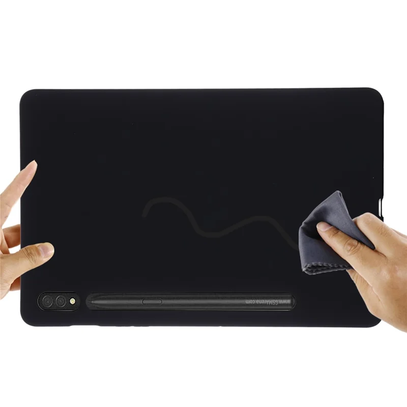 حالة سامسونج جالكسي تاب S10 ألترا / S9 ألترا غطاء سيليكون سائل مقاوم للخدوش - أسود