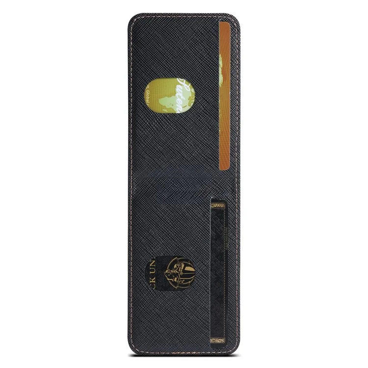 Suteni H17 Para Iphone 16 Pro Max Magnetic Case de Cuero+tpu Textura Cruzada Tubera de Teléfono Con Bolsa de Tarjeta Desmontable - Negro