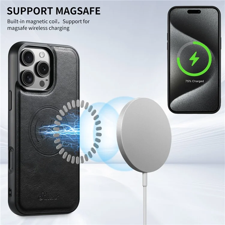 Suteni H17 Для Iphone 16 Pro Max Case, Совместим с Держателем Magsafe Card Kickstend - Черный