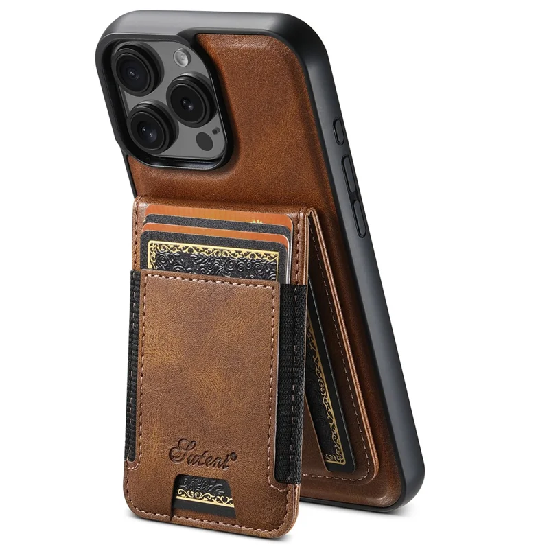 Suteni H17 Для Iphone 16 Pro Case, Совместим с Держателем Magsafe Card Kickstend - Коричневый