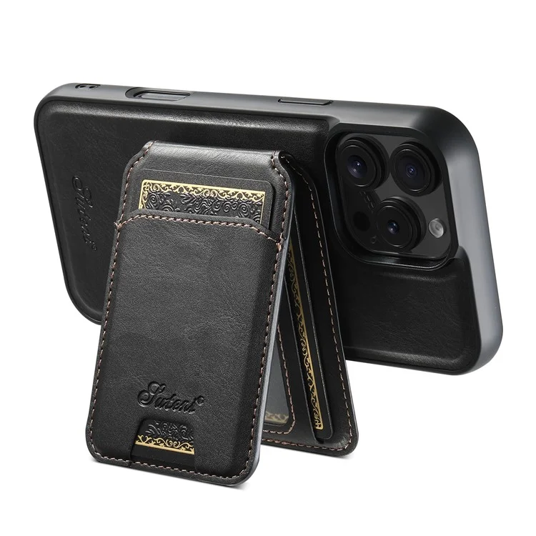 Suteni H15 Für Iphone 16 Pro Magnetic Case Abtrennbare Kartenhalter -telefonabdeckung - Schwarz