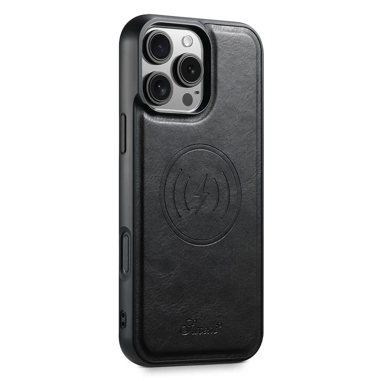 Suteni H15 Für Iphone 16 Pro Magnetic Case Abtrennbare Kartenhalter -telefonabdeckung - Schwarz