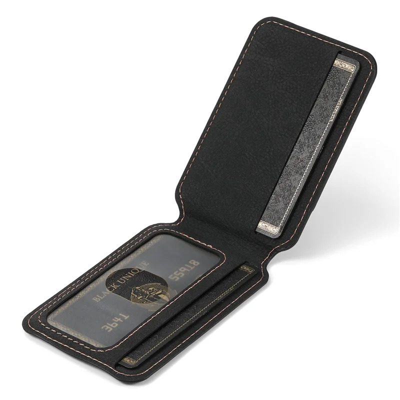 Suteni H16 Para Iphone 16 Pro Magnetic Case Kickstand Tampo de Capa de Telefone Destacável Titular do Cartão - Preto