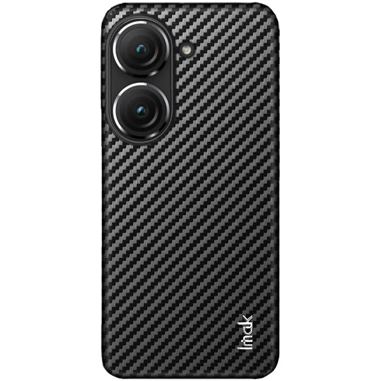 IMAK Ruiyi Series for Asus Zenfone 9 5G Carbon Fiber Texture PU Leather Coated PC Back Case Anti-scratch Anti-drop Phone Cover