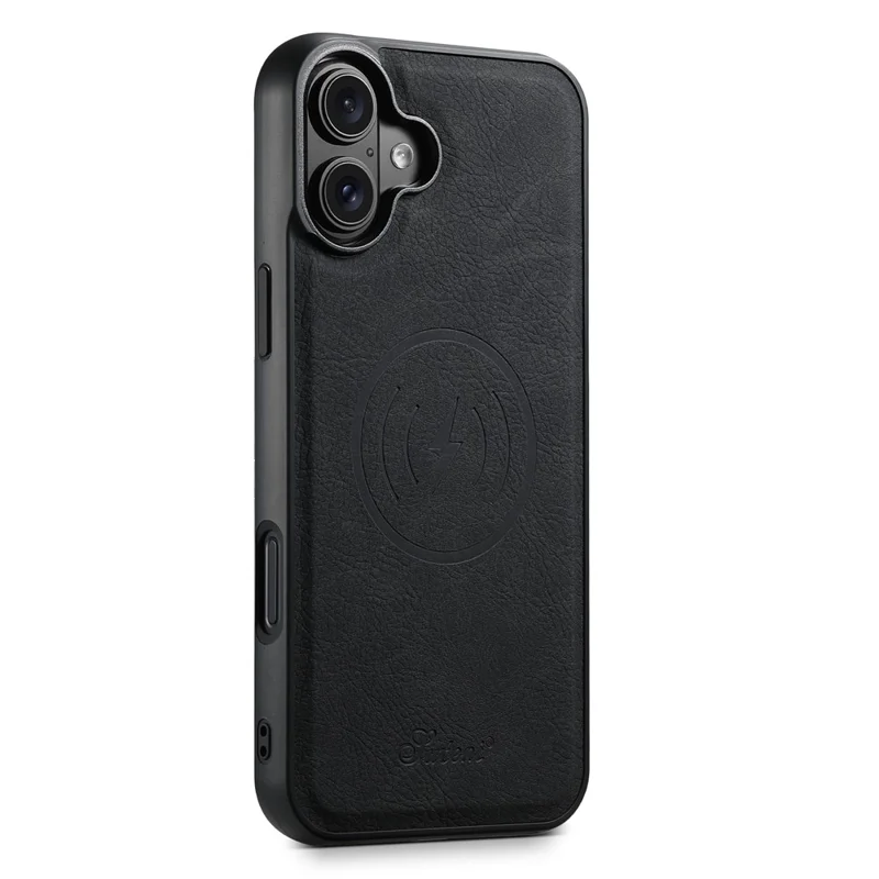 Suteni H16 Para Iphone 16 Plus Magnetic Case Kickstand Phone Tope Desmontable Tarjeta de Tarjeta - Negro
