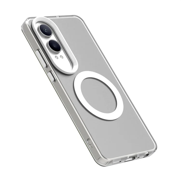 Конфетная серия для OnePlus Nord CE4 Lite 5G / Oppo K12x 5G (Китай) Совместимый с MagSafe ПК+ТПУ+ПЭТ Противоударный чехол для телефона - Белый
