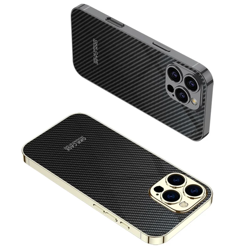 GKK Per Iphone 16 Pro Max Case Carbon Fibre Pattern Pc+copertina di Telefono Protettivo Tpu - Nero