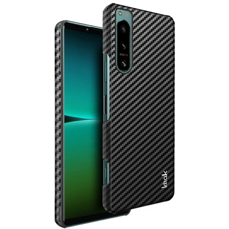 IMAK Ruiyi Series para Sony Xperia 5 IV 5G Textura de Fibra de Carbono PU Couro Revestido Caso PC Anti-arranhões Anti-impressões Digitais Capa de Telefone