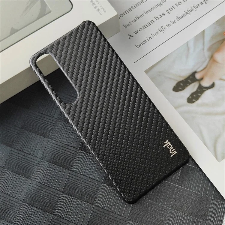 IMAK Ruiyi Series para Sony Xperia 5 IV 5G Textura de Fibra de Carbono PU Couro Revestido Caso PC Anti-arranhões Anti-impressões Digitais Capa de Telefone