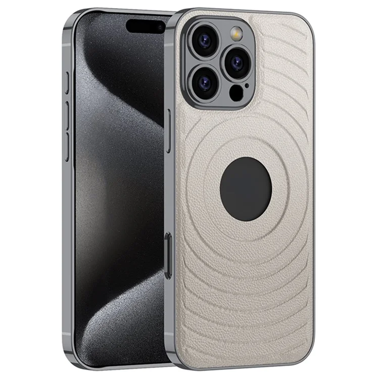 GKK Для Iphone 16 Pro Case, Совместим с Magsafe Logo View TPU+PU Phone Protector - Титановый Серый