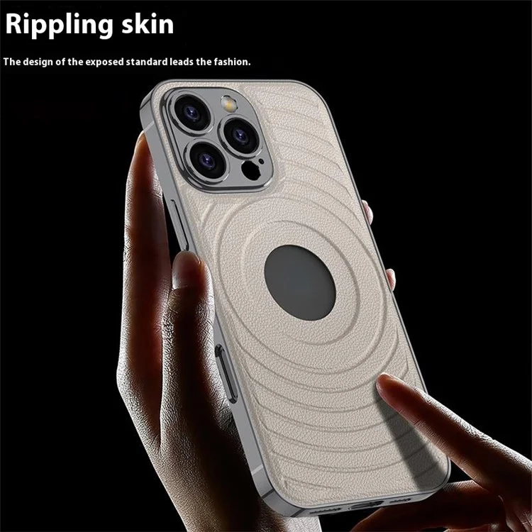 GKK Для Iphone 16 Pro Case, Совместим с Magsafe Logo View TPU+PU Phone Protector - Титановый Серый