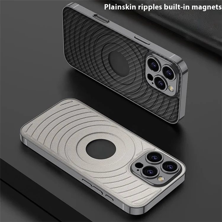 GKK Для Iphone 16 Pro Case, Совместим с Magsafe Logo View TPU+PU Phone Protector - Титановый Серый
