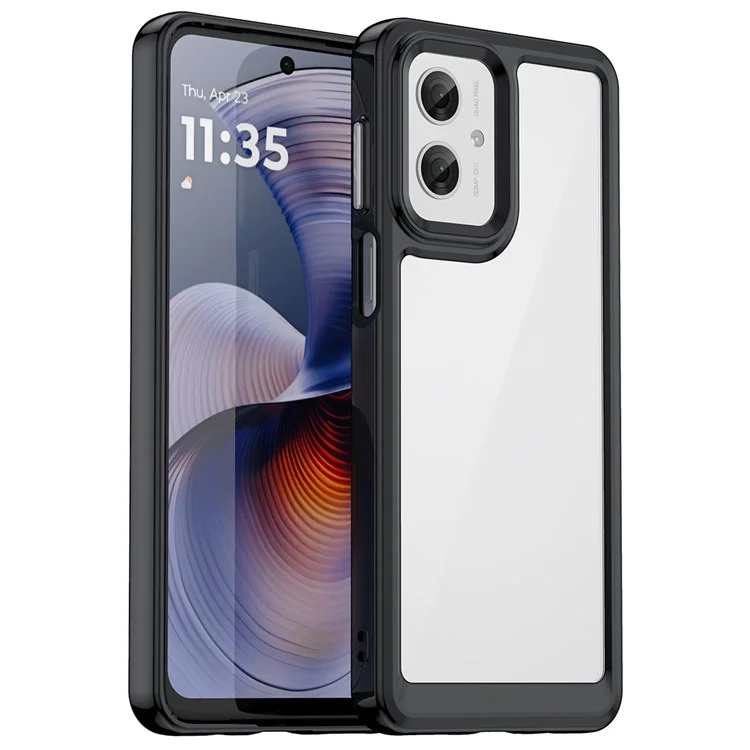 Pour Motorola Moto G55 5G Case TPU + Acrylic Protective Clear Phone Cover - Noir