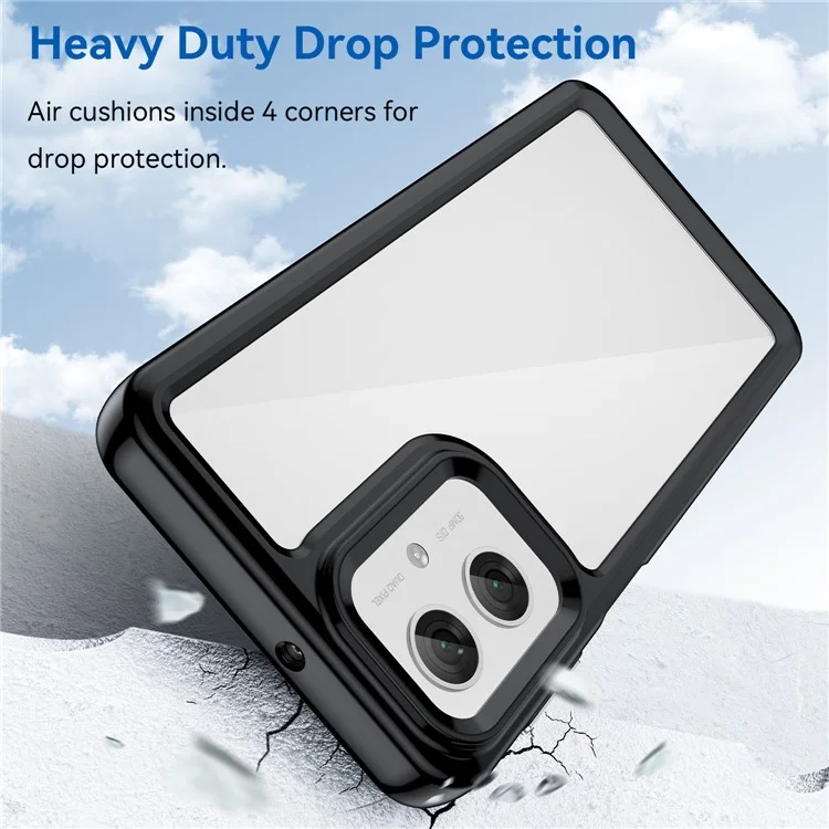 Pour Motorola Moto G55 5G Case TPU + Acrylic Protective Clear Phone Cover - Noir