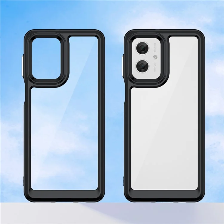 Pour Motorola Moto G55 5G Case TPU + Acrylic Protective Clear Phone Cover - Noir