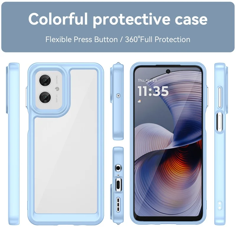 For Motorola Moto G55 5G Case TPU +Acrylic Protective Clear Phone Cover - Blue