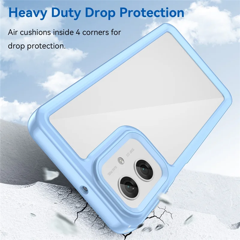 For Motorola Moto G55 5G Case TPU +Acrylic Protective Clear Phone Cover - Blue