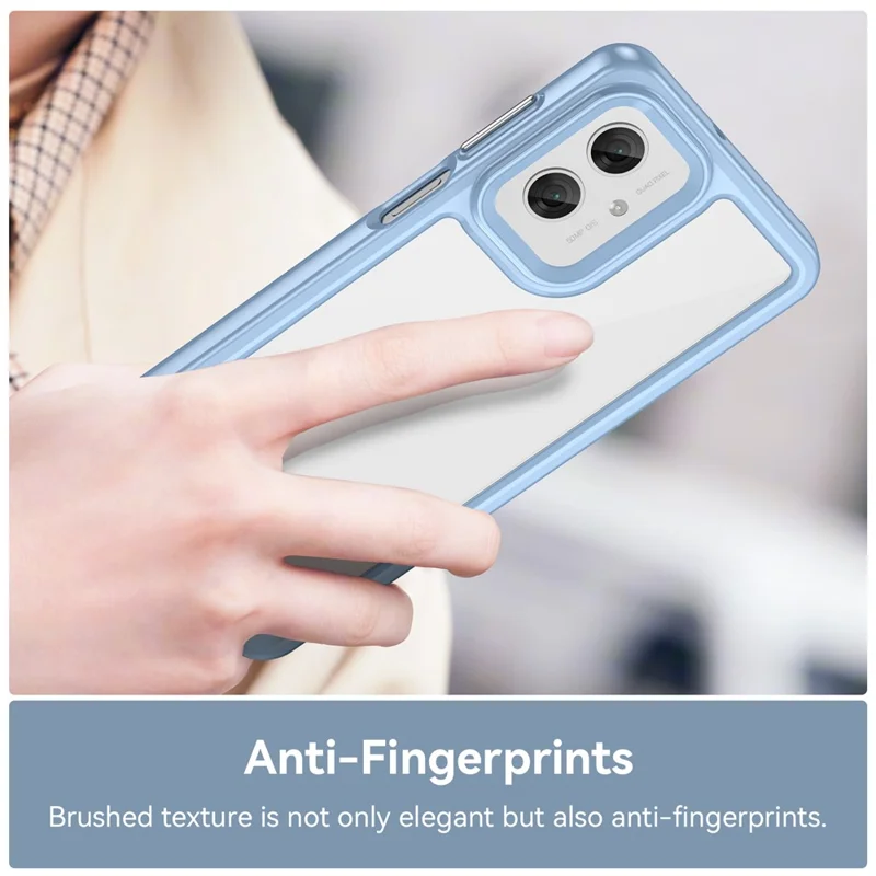 For Motorola Moto G55 5G Case TPU +Acrylic Protective Clear Phone Cover - Blue