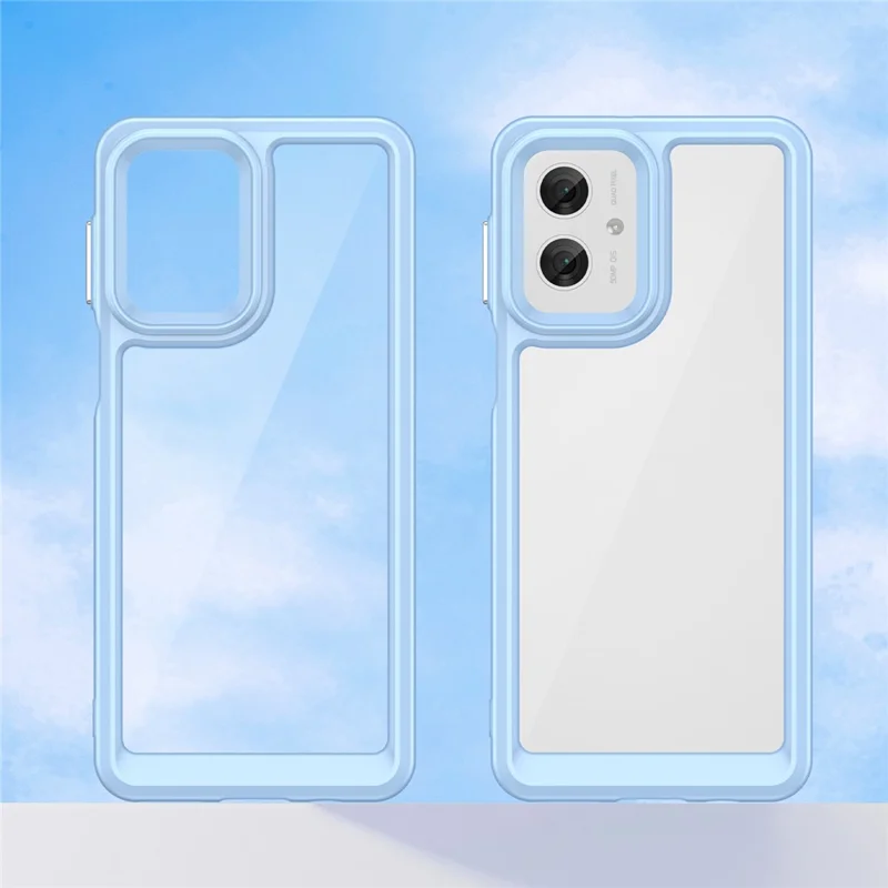 For Motorola Moto G55 5G Case TPU +Acrylic Protective Clear Phone Cover - Blue