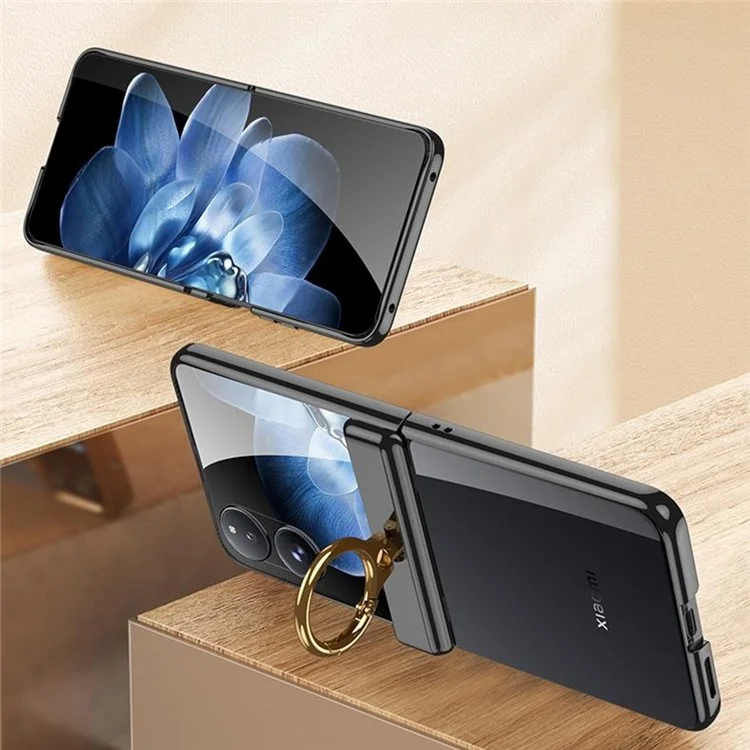 GKK Para Xiaomi Mix Flip 5G Case Kickstand Magnetic Bisagra PC Cubierta Con Película de Pantalla - Negro