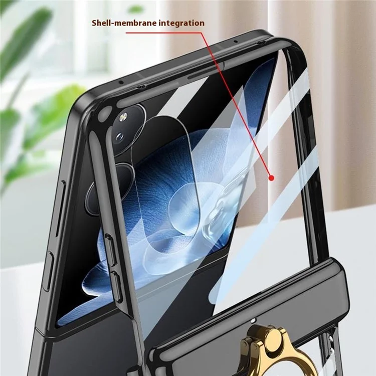 GKK Para Xiaomi Mix Flip 5G Case Kickstand Magnetic Bisagra PC Cubierta Con Película de Pantalla - Negro