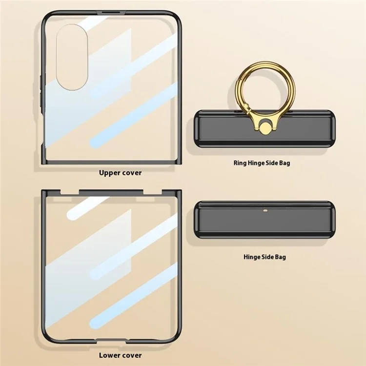 GKK Para Xiaomi Mix Flip 5G Case Kickstand Magnetic Bisagra PC Cubierta Con Película de Pantalla - Negro