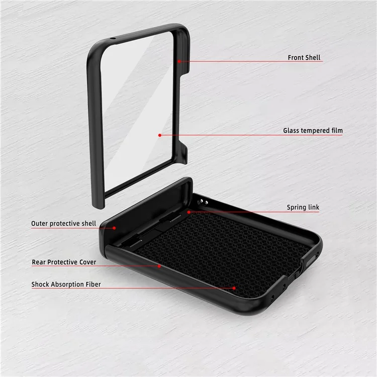 GKK Para Motorola Razr 50 Ultra 5G Case de Cajas Protección de la Bisagra de Patrones PC Hard Phel Con Película de Pantalla - Azul