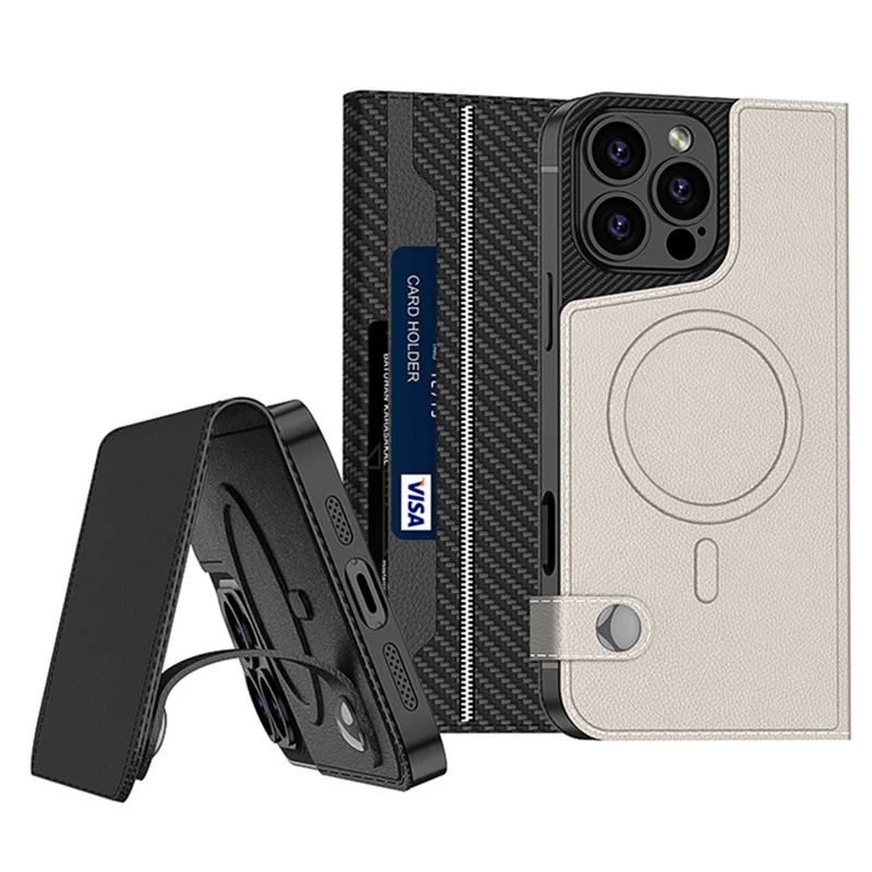GKK Per Iphone 16 Pro Max Case Magnetico Magnetica Staccabile TPU+PU Flip Phone Cover - Caffè