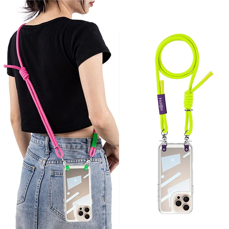 GKK Para Iphone 16 Pro Max Clear Case Anti-Drop PC+TPU Telebra Con Correa Del Sombro - Púrpura