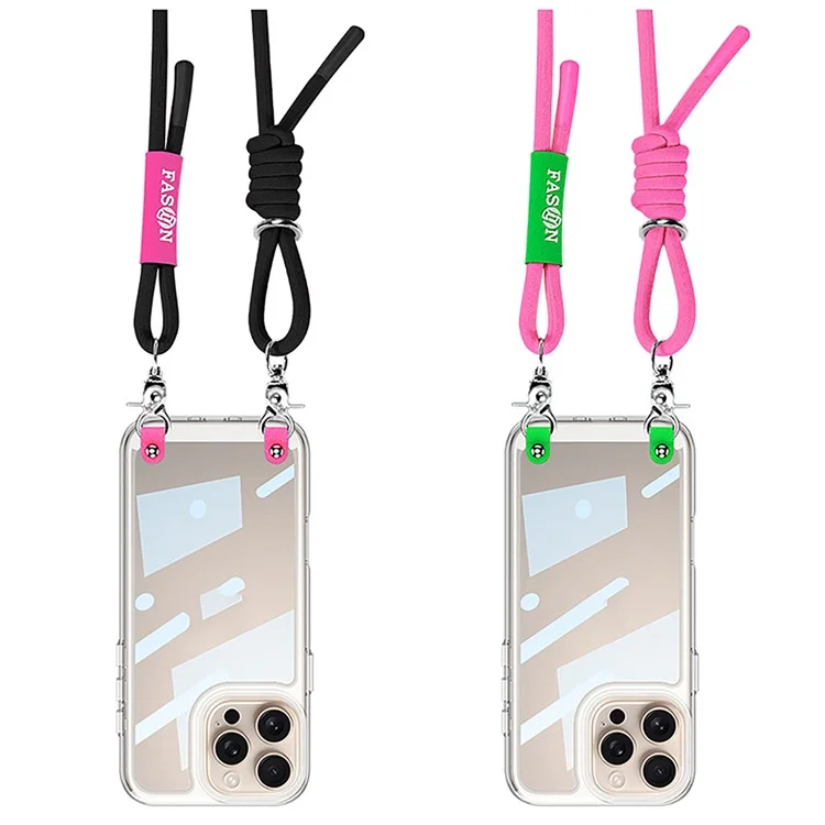 GKK Para Iphone 16 Pro Max Clear Case Anti-Drop PC+TPU Telebra Con Correa Del Sombro - Púrpura